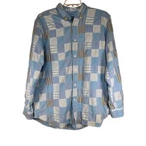 Chaps Y2K Vintage Plaid Patchwork Button Down Shirt Men’s Large Long Sleeve